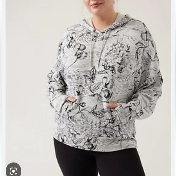 NWT Athleta Balance Sweatshirt Hoodie Eden TOILE Floral Womens 3X Cottage Comort - Picture 1 of 12